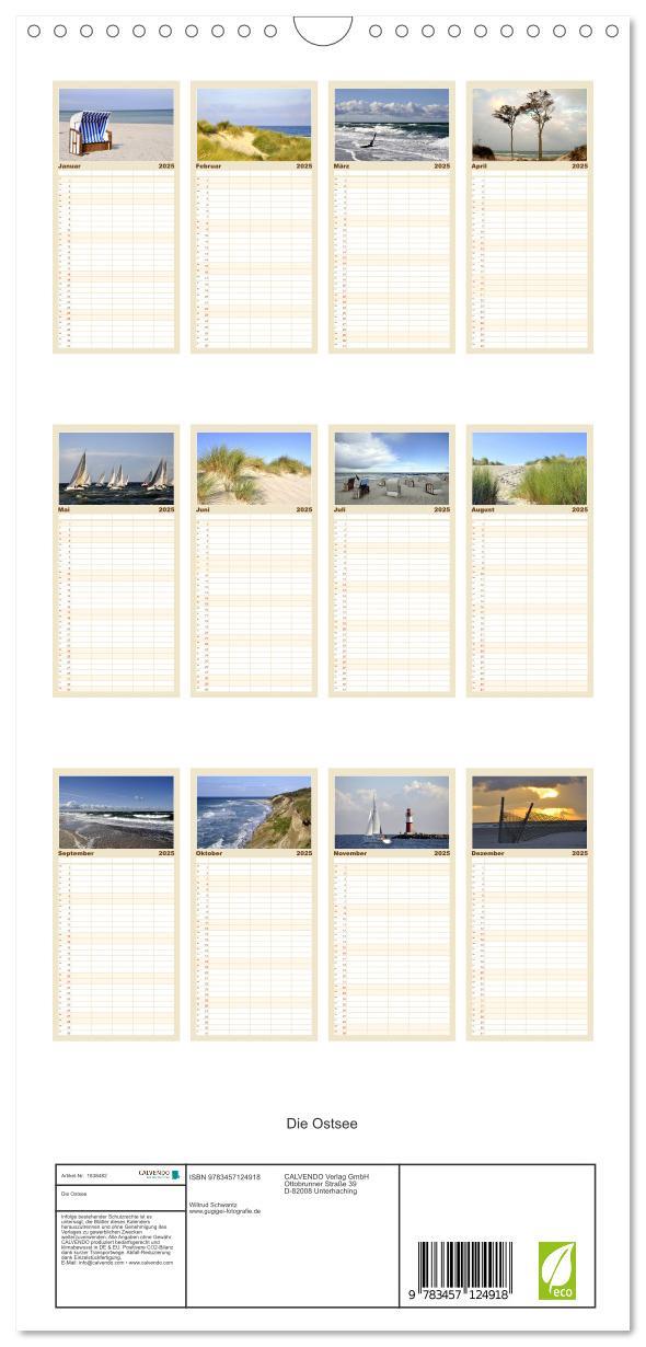 Bild: 9783457124918 | Familienplaner 2025 - Die Ostsee mit 5 Spalten (Wandkalender, 21 x...