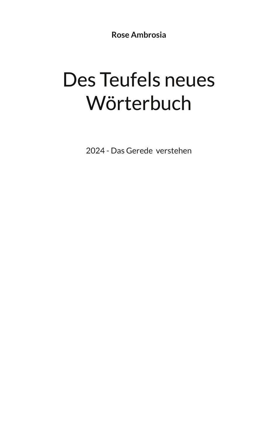 Cover: 9783758309472 | Des Teufels neues Wörterbuch | 2024 - Das Gerede verstehen | Ambrosia