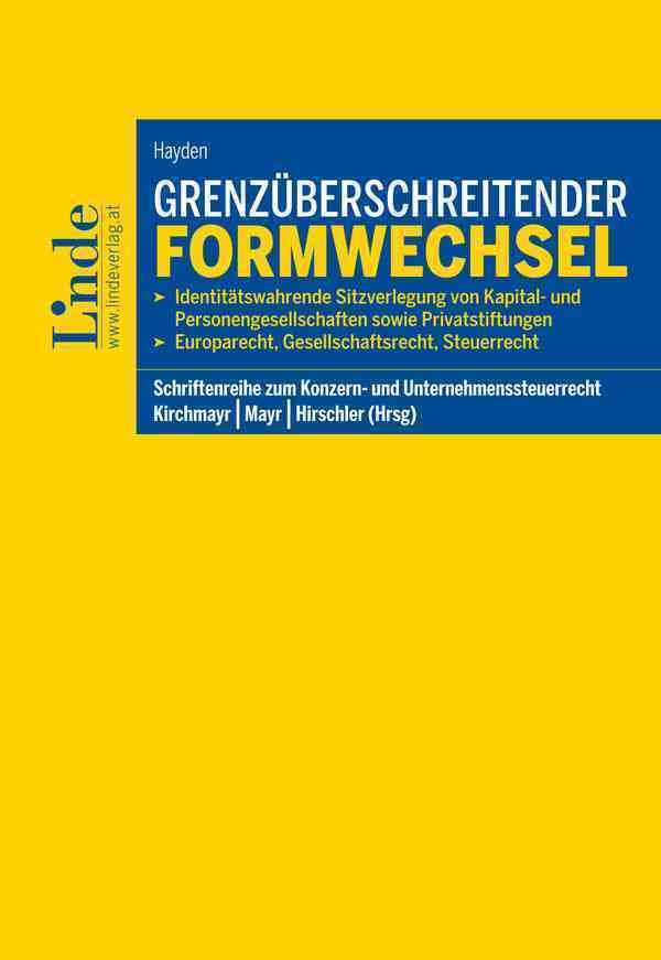 Cover: 9783707339772 | Grenzüberschreitender Formwechsel (f. Österreich) | Tobias Hayden