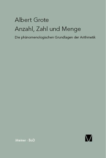 Cover: 9783787305797 | Anzahl, Zahl und Menge | Albert Grote | Taschenbuch | Paradeigmata