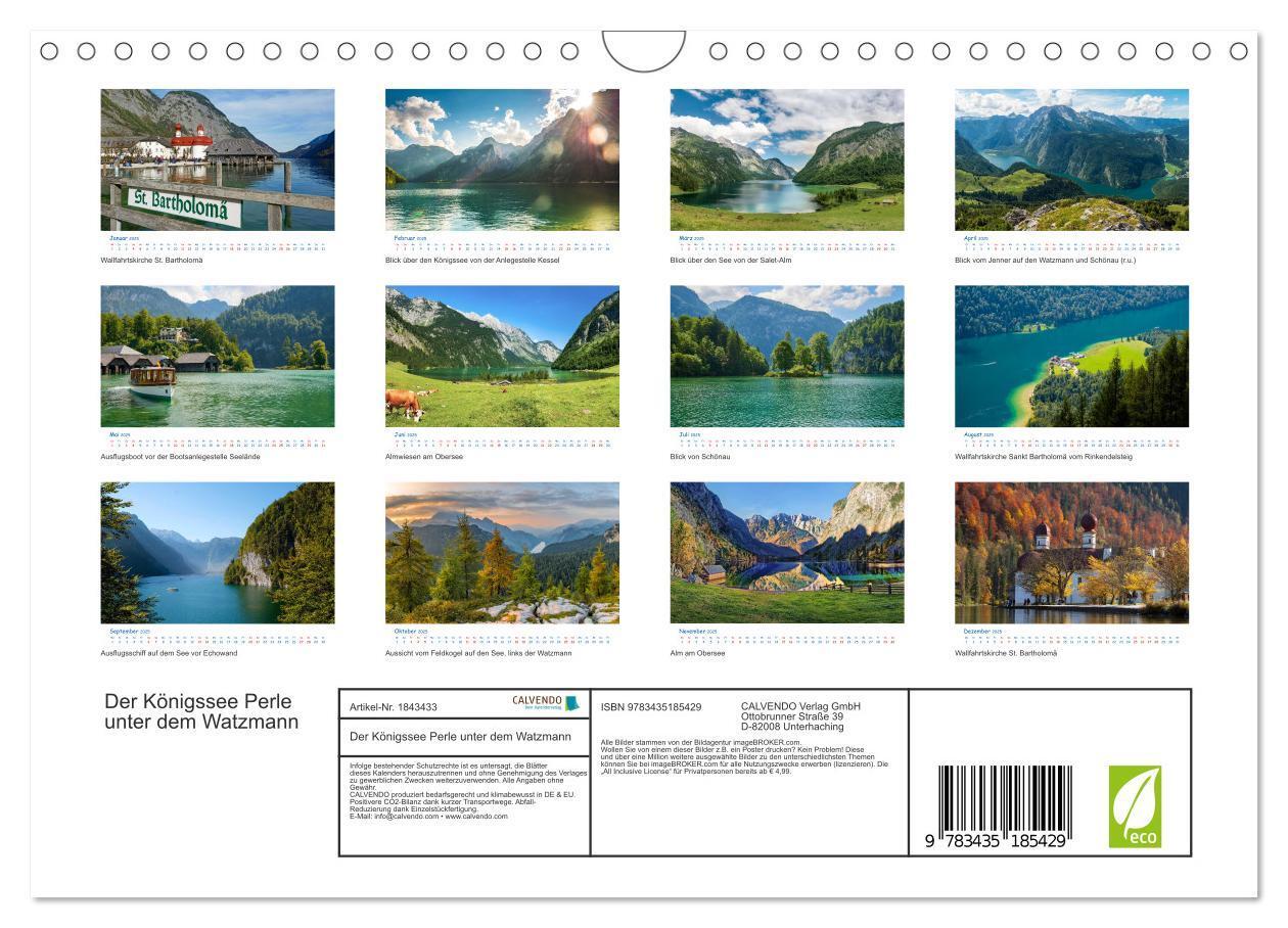 Bild: 9783435185429 | Der Königssee Perle unter dem Watzmann (Wandkalender 2025 DIN A4...