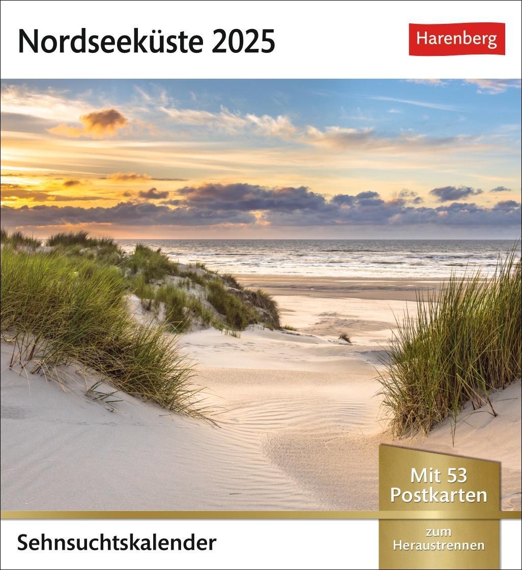 Cover: 9783840033902 | Nordseeküste Sehnsuchtskalender 2025 - Wochenkalender mit 53...