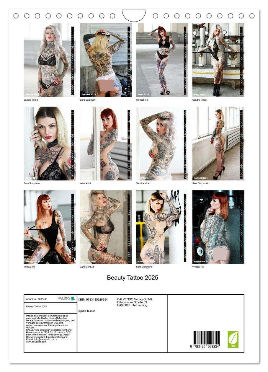 Bild: 9783435928354 | Beauty Tattoo 2025 (Wandkalender 2025 DIN A4 hoch), CALVENDO...