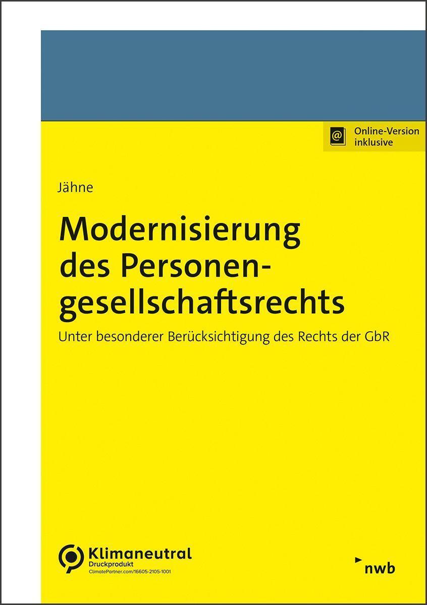 Cover: 9783482682216 | Modernisierung des Personengesellschaftsrechts | Ina Jähne | Bundle