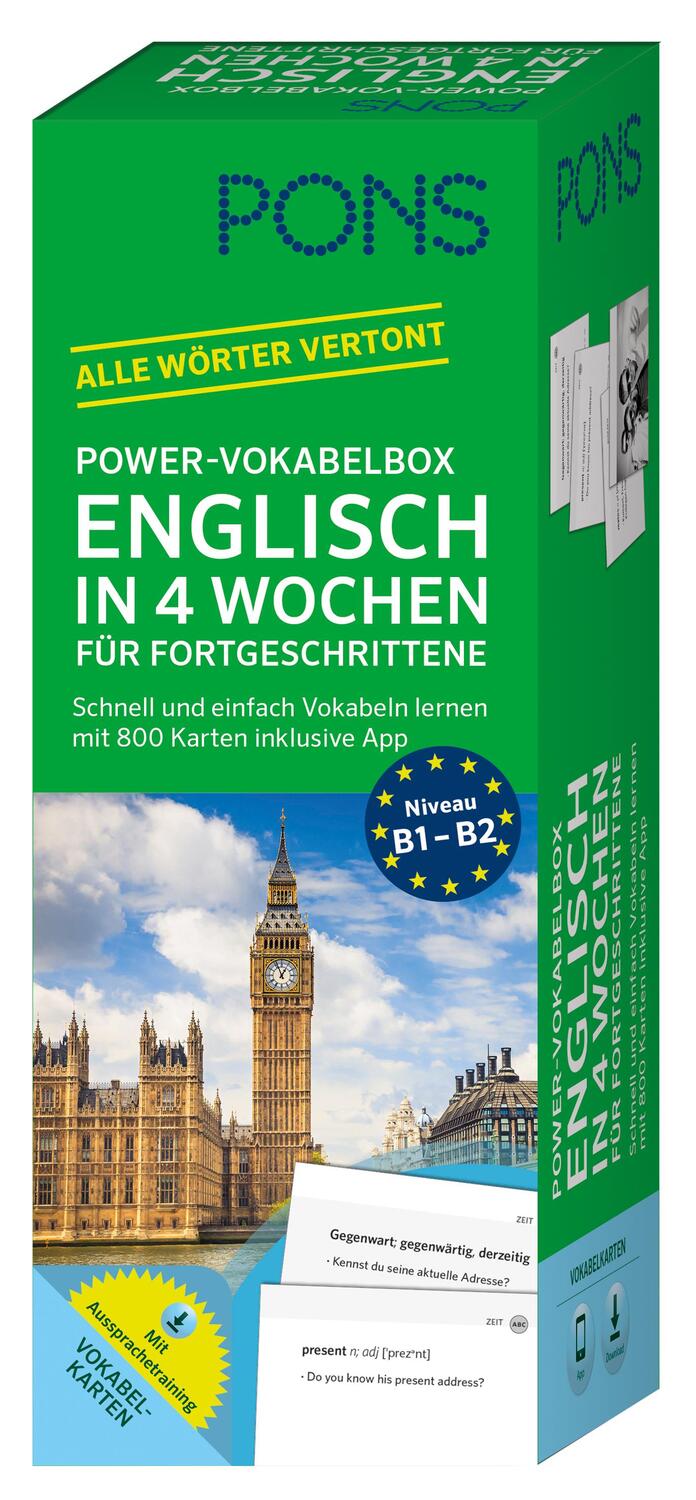 Cover: 9783125629967 | PONS Power-Vokabelbox Englisch in 4 Wochen für Fortgeschrittene | Buch