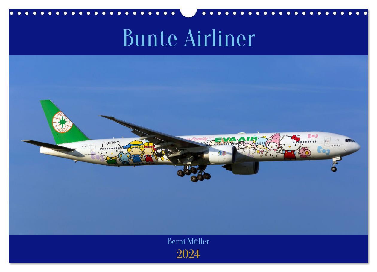 Cover: 9783675907041 | Bunte Airliner (Wandkalender 2024 DIN A3 quer), CALVENDO...