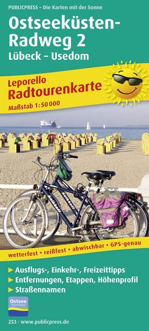 Cover: 9783899202533 | Radwanderkarte Ostseeküsten-Radweg 2 Lübeck-Usedom 1 : 50 000 | 2010