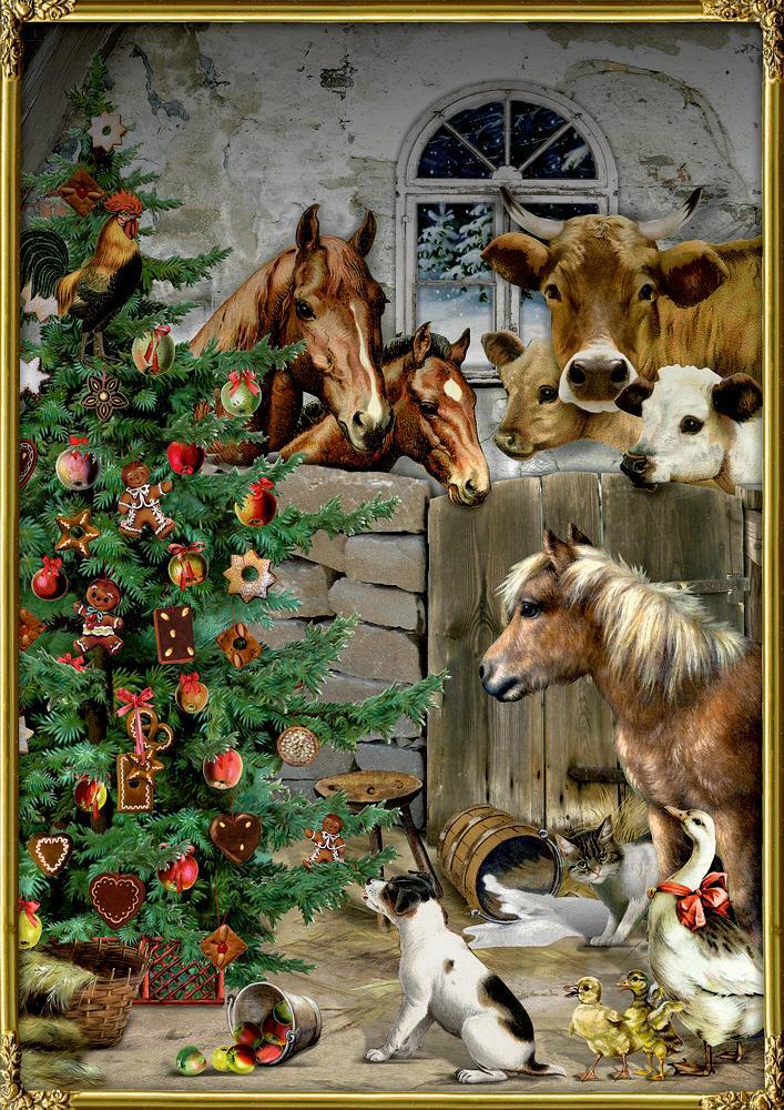 Cover: 4050003718910 | A4-Wandkalender - Weihnacht im Stall | Kalender | 1 S. | Deutsch