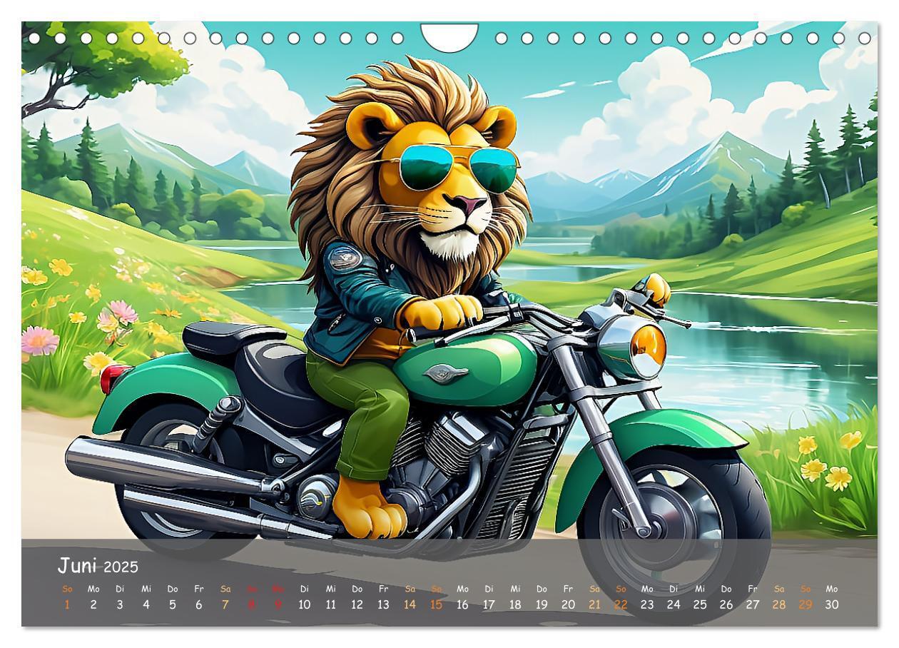 Bild: 9783457131404 | Tierische Motorradfahrer (Wandkalender 2025 DIN A4 quer), CALVENDO...