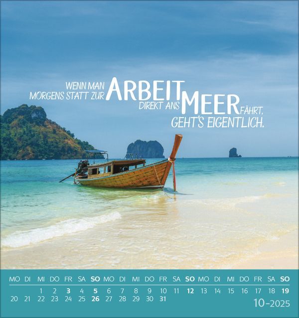 Bild: 9783731876359 | Urlaubsreif 2025 | aufstellbarer Postkartenkalender | Korsch Verlag