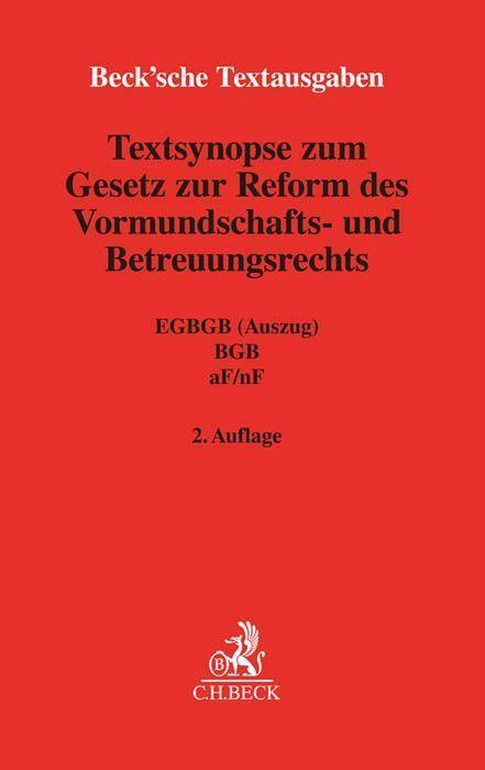 Cover: 9783406799792 | Textsynopse zum Gesetz zur Reform des Vormundschafts- und...