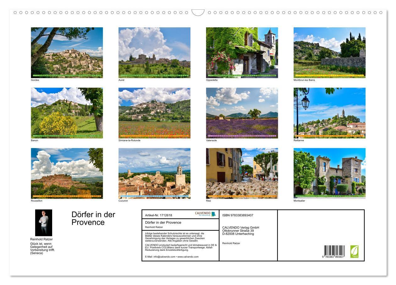 Bild: 9783383893407 | Dörfer in der Provence (Wandkalender 2025 DIN A2 quer), CALVENDO...