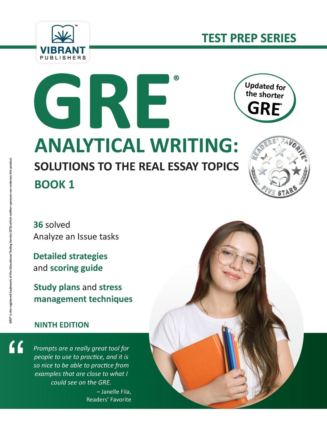 Cover: 9781636512006 | GRE Analytical Writing | Solutions to the Real Essay Topics - Book 1