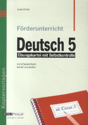 Cover: 9783897784550 | Förderunterricht Deutsch 5 | Karin Pfeiffer | Broschüre | 24 S. | 2012