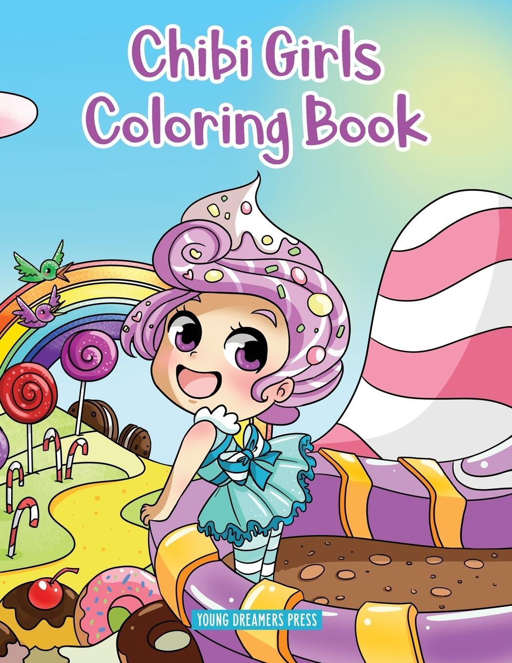 Cover: 9781989790939 | Chibi Girls Coloring Book | Anime Coloring For Kids Ages 6-8, 9-12