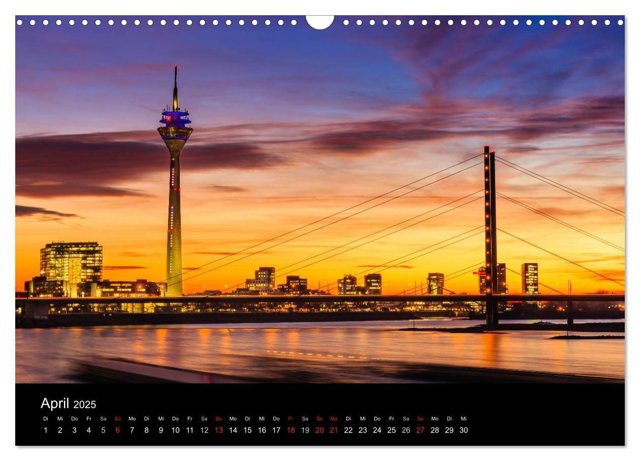 Bild: 9783435671205 | Düsseldorf bei Nacht (Wandkalender 2025 DIN A3 quer), CALVENDO...