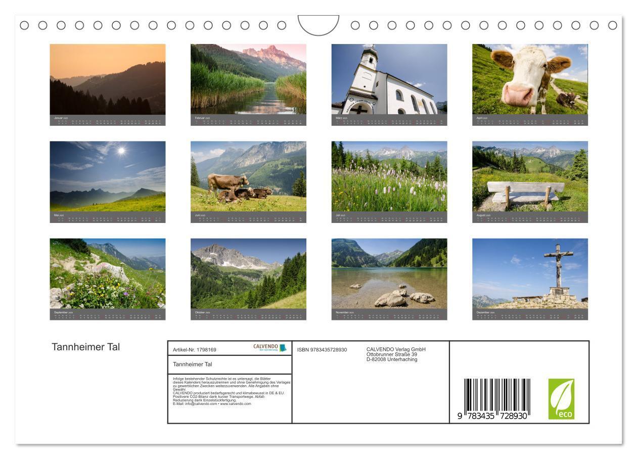 Bild: 9783435728930 | Tannheimer Tal (Wandkalender 2025 DIN A4 quer), CALVENDO...