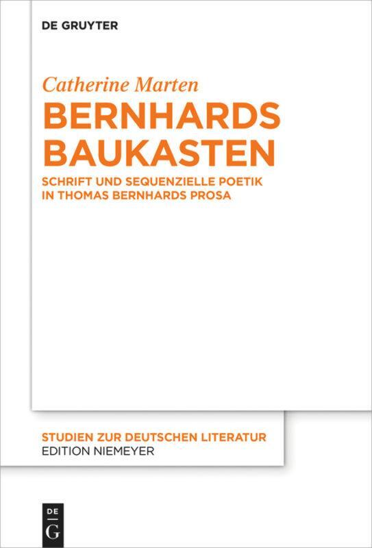 Cover: 9783110709032 | Bernhards Baukasten | Catherine Marten | Taschenbuch | ISSN | Deutsch