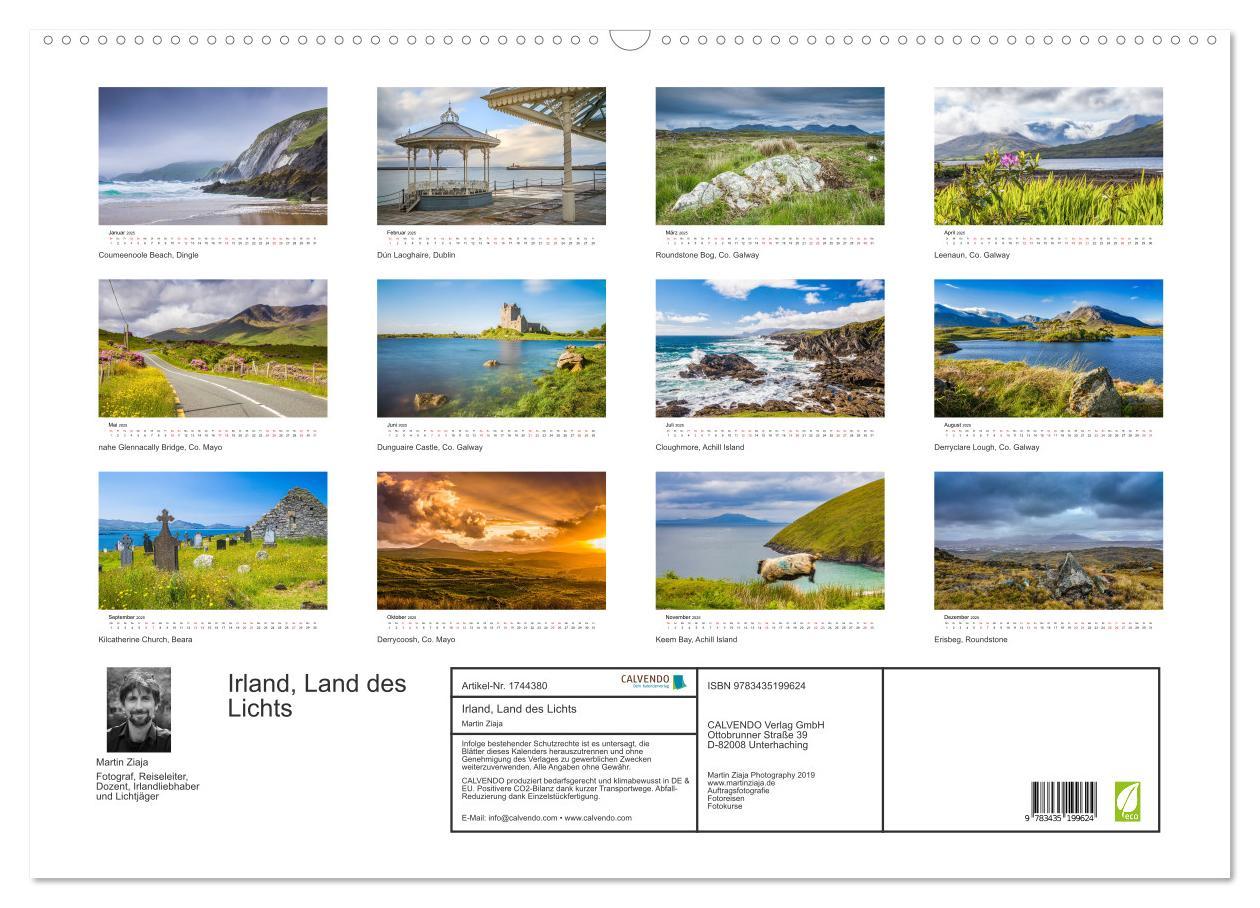 Bild: 9783435199624 | Irland, Land des Lichts (Wandkalender 2025 DIN A2 quer), CALVENDO...