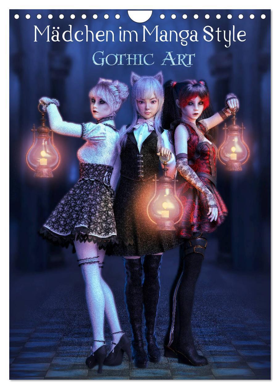 Cover: 9783383060144 | Mädchen im Manga Style (Gothic Art) (Wandkalender 2024 DIN A4...