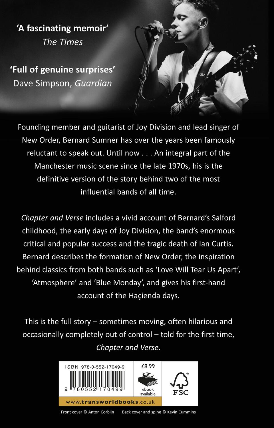 Rückseite: 9780552170499 | Chapter and Verse - New Order, Joy Division and Me | Bernard Sumner