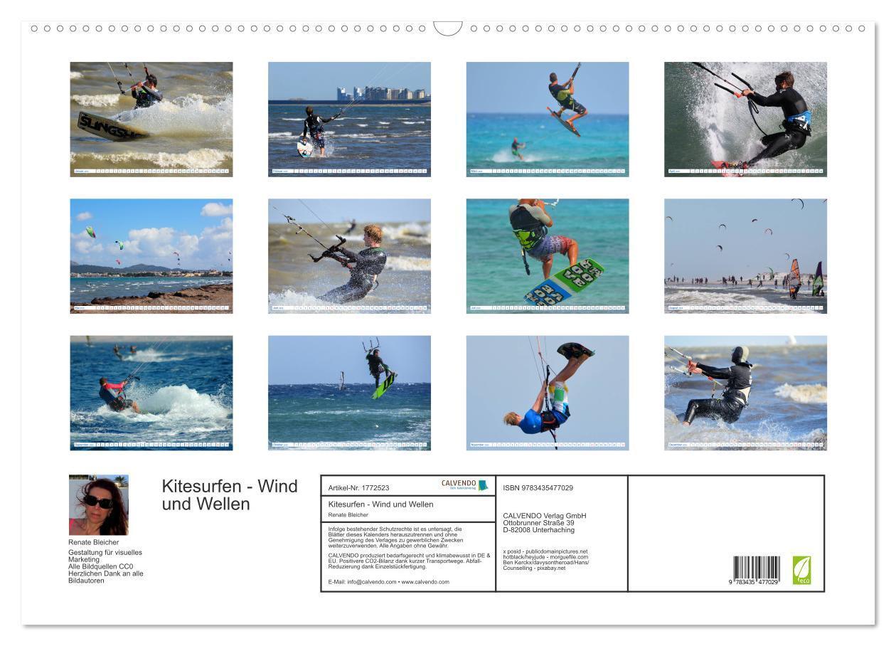 Bild: 9783435477029 | Kitesurfen - Wind und Wellen (Wandkalender 2025 DIN A2 quer),...