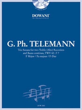 Cover: 9783905476521 | Trio Sonata for two Treble (Alto) Recorders and BC | Telemann | 2017