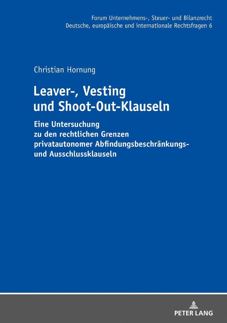 Cover: 9783631758182 | Leaver-, Vesting- und Shoot-Out-Klauseln | Christian Hornung | Buch