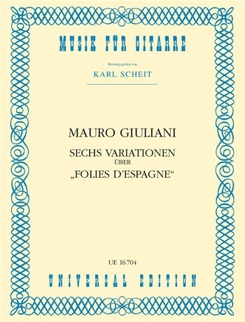 Cover: 9790008005619 | Variationen(6) Uber Folies | op. 45. für Gitarre. | Mauro Giuliani