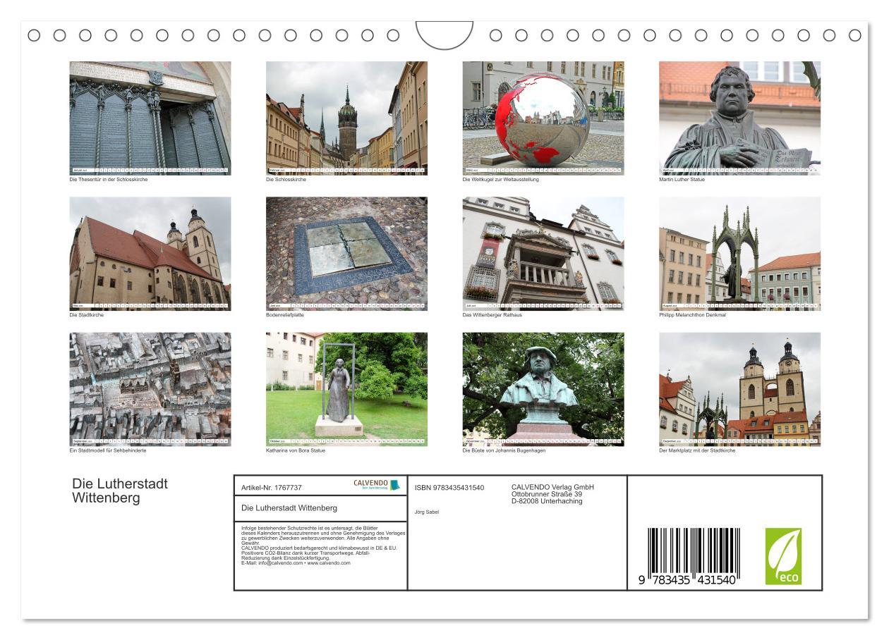 Bild: 9783435431540 | Die Lutherstadt Wittenberg (Wandkalender 2025 DIN A4 quer),...