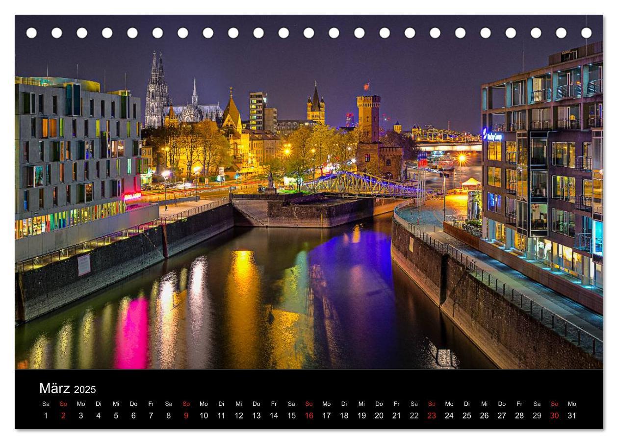 Bild: 9783435575718 | Köln Impressionen bei Nacht (Tischkalender 2025 DIN A5 quer),...