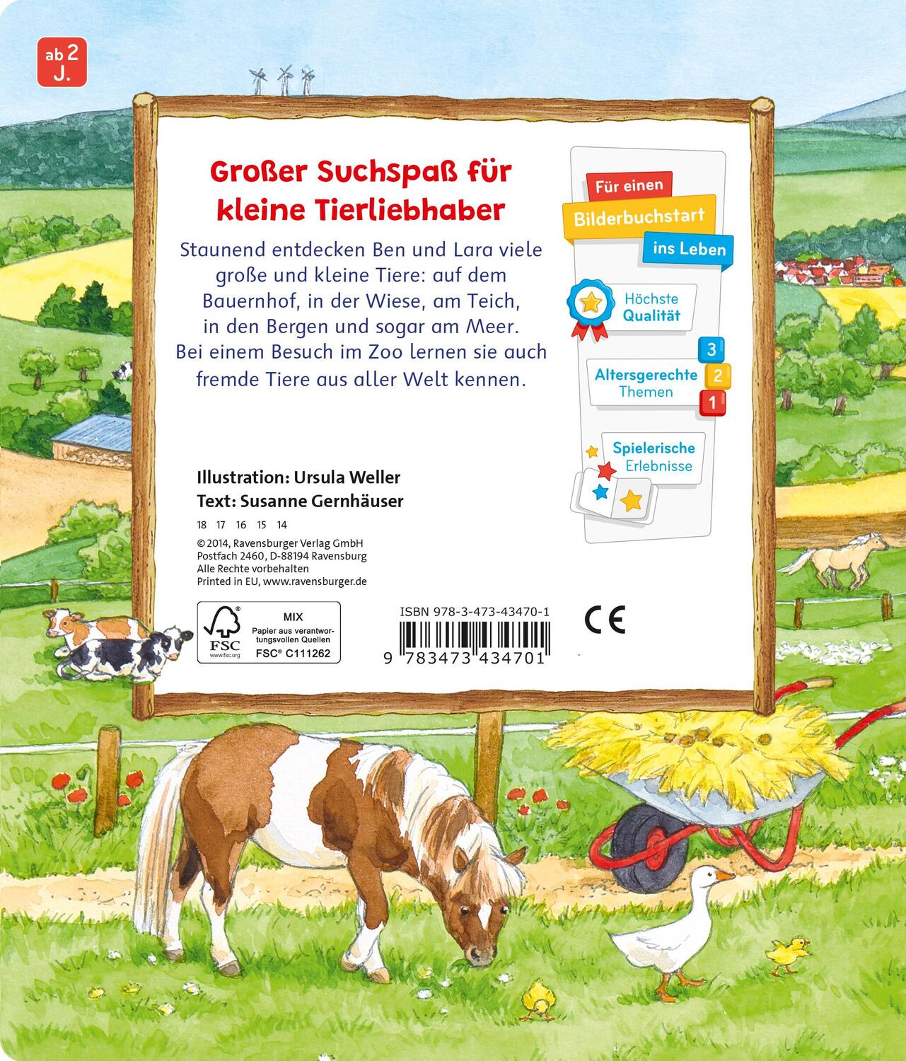 Rückseite: 9783473434701 | Sachen suchen: Bei den Tieren | Susanne Gernhäuser | Buch | 24 S.
