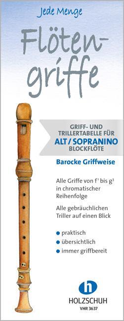 Cover: 9783864340376 | Jede Menge Flötengriffe - Alt/Sopranino (Barocke Griffweise) | Deutsch