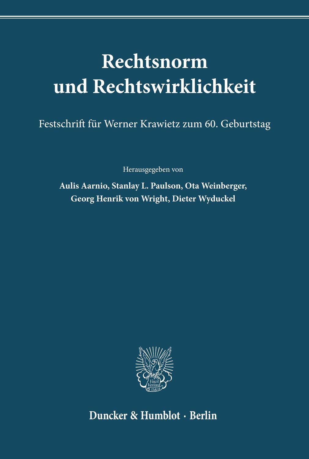 Cover: 9783428079063 | Rechtsnorm und Rechtswirklichkeit. | Stanlay L. Paulson (u. a.) | Buch