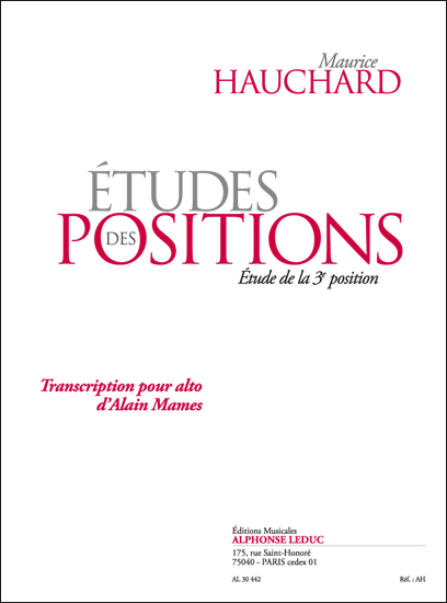 Cover: 9790046304422 | Etudes des positions (+CD) pour violon positions 3 | Maurice Hauchard