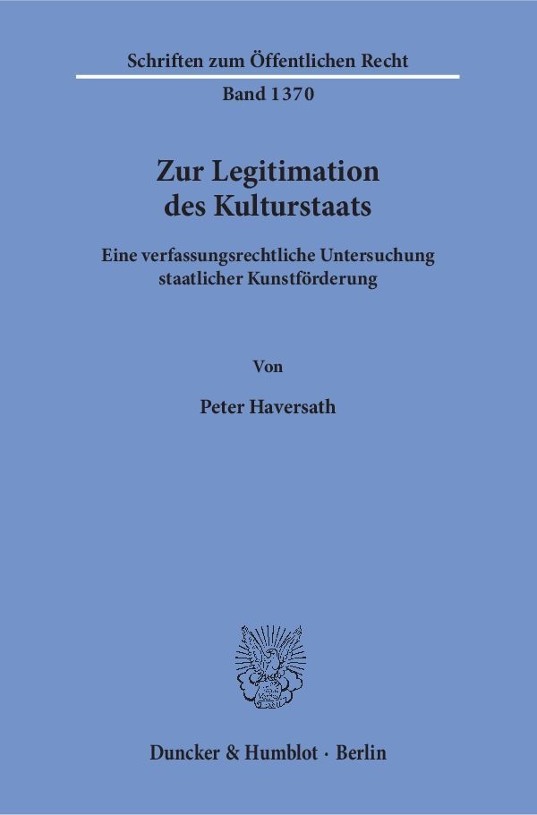 Cover: 9783428150151 | Zur Legitimation des Kulturstaats. | Peter Haversath | Taschenbuch