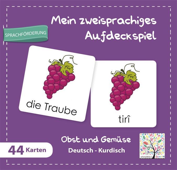 Cover: 9783861216643 | Mein zweisprachiges Aufdeckspiel, Obst und Gemüse, Deutsch-Kurdisch...