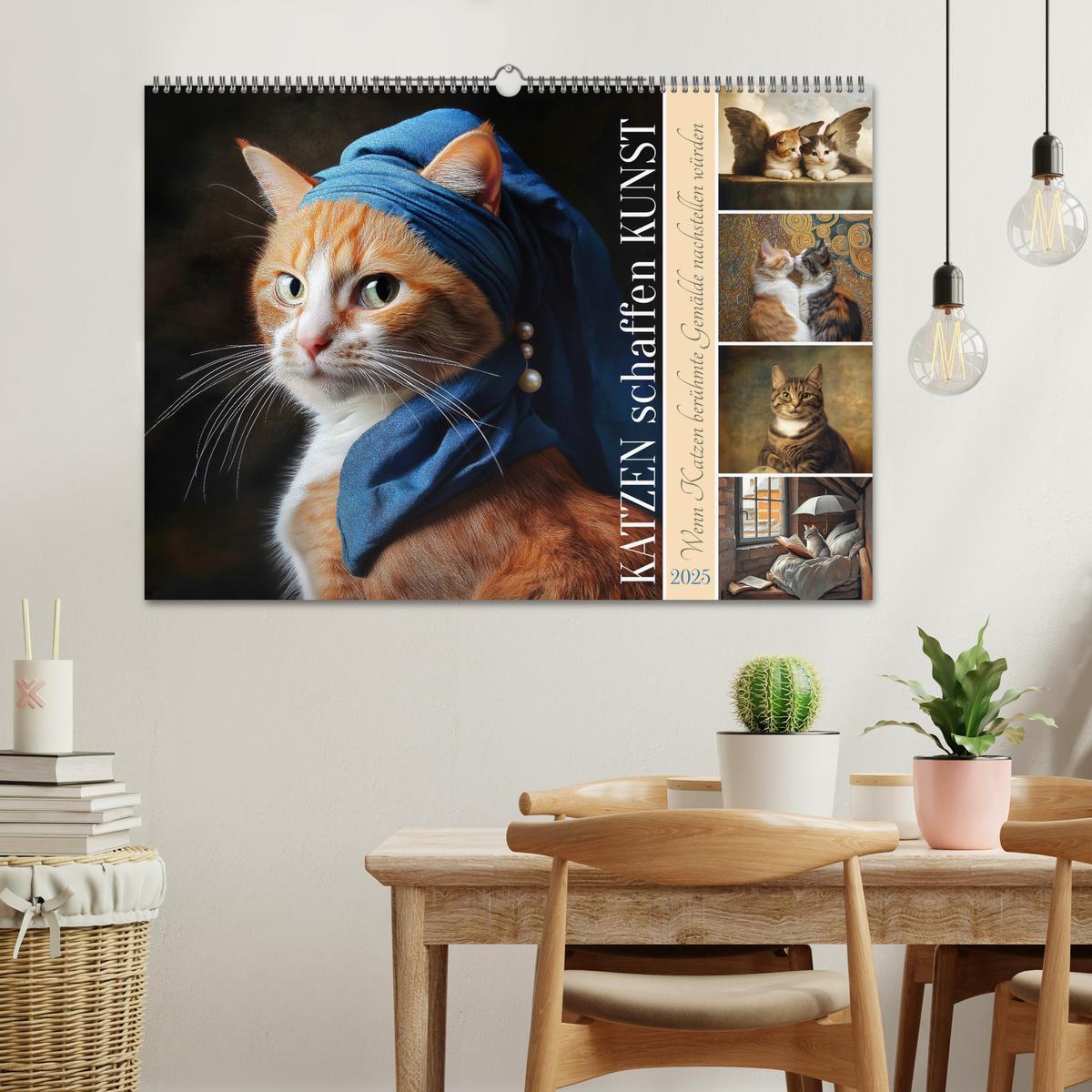 Bild: 9783457179857 | Katzen schaffen Kunst (Wandkalender 2025 DIN A2 quer), CALVENDO...