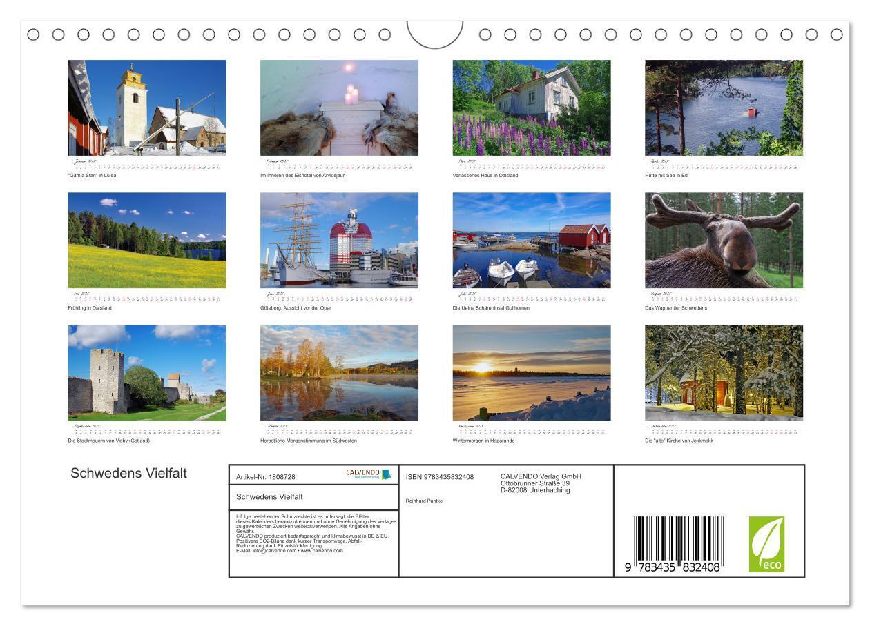 Bild: 9783435832408 | Schwedens Vielfalt (Wandkalender 2025 DIN A4 quer), CALVENDO...