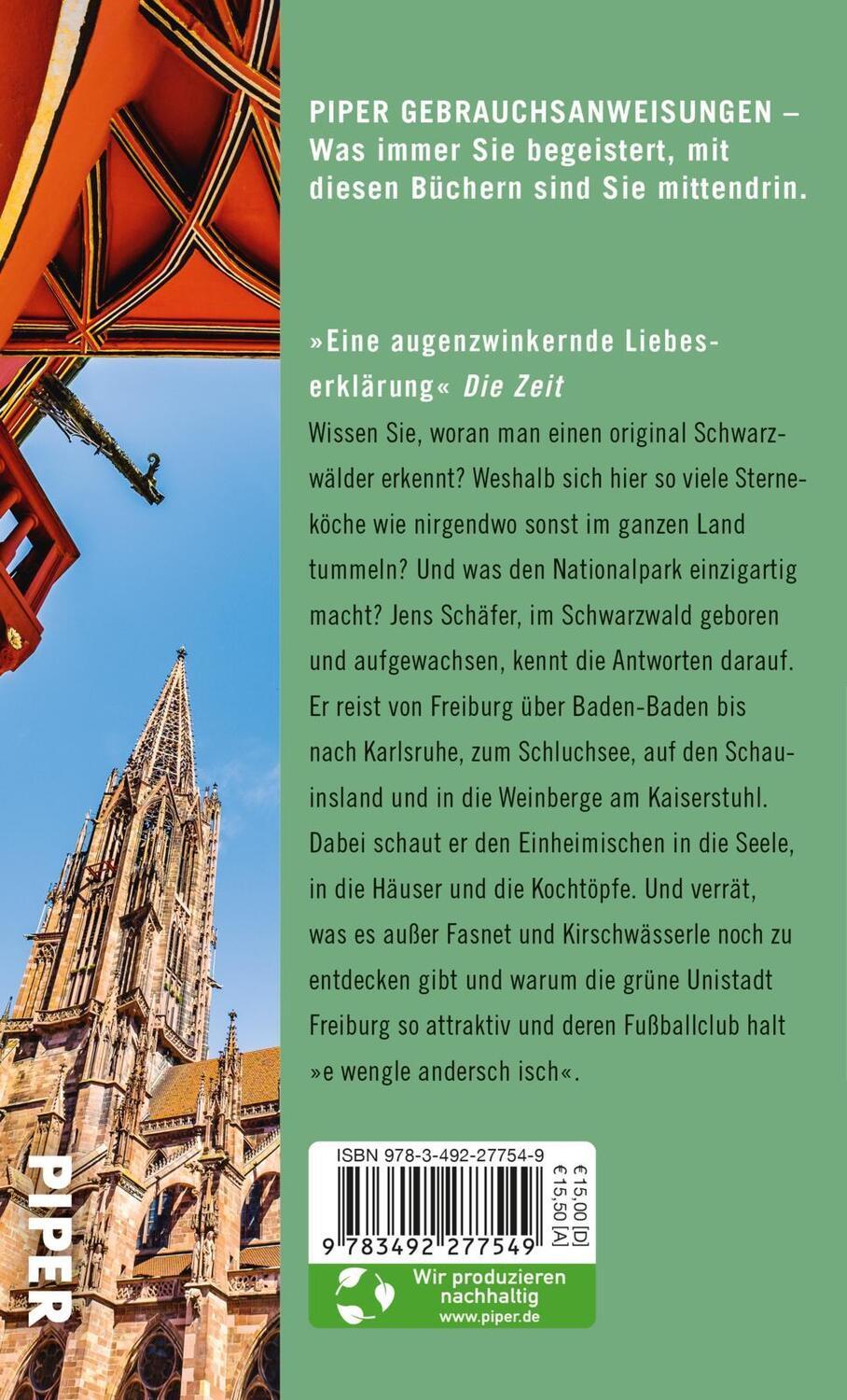Rückseite: 9783492277549 | Gebrauchsanweisung für den Schwarzwald und Freiburg | Jens Schäfer
