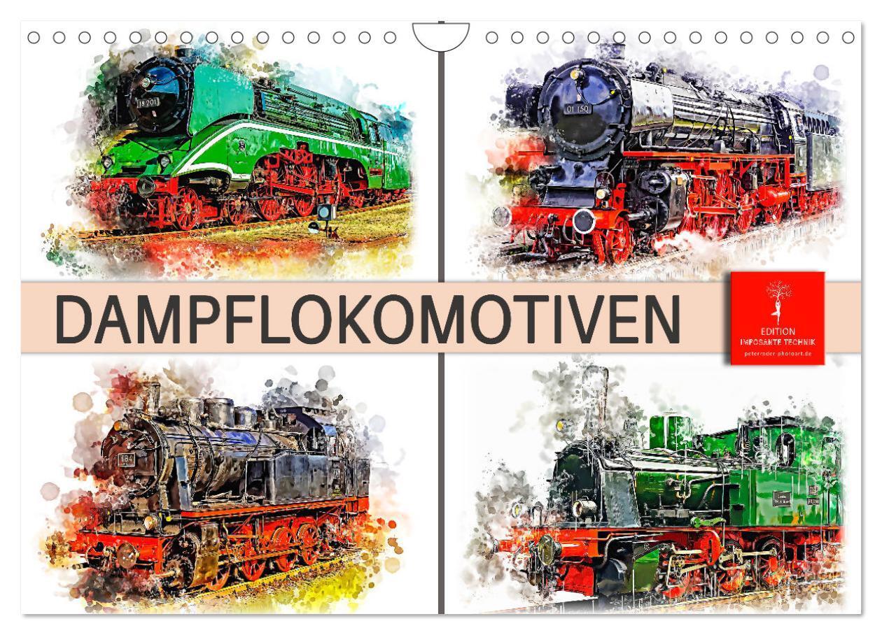 Cover: 9783675604841 | Beeindruckende Dampflokomotiven (Wandkalender 2024 DIN A4 quer),...
