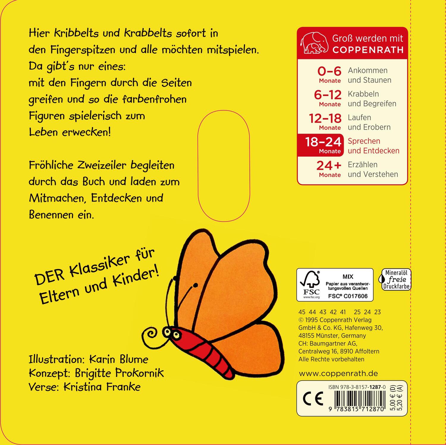 Rückseite: 9783815712870 | Kribbel-Krabbel | Mein lustiges Fingerspielbuch (Verkaufseinheit)