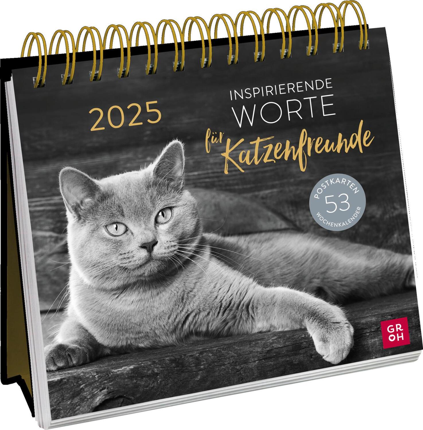 Cover: 4036442012284 | Postkartenkalender 2025: Inspirierende Worte für Katzenfreunde | 54 S.