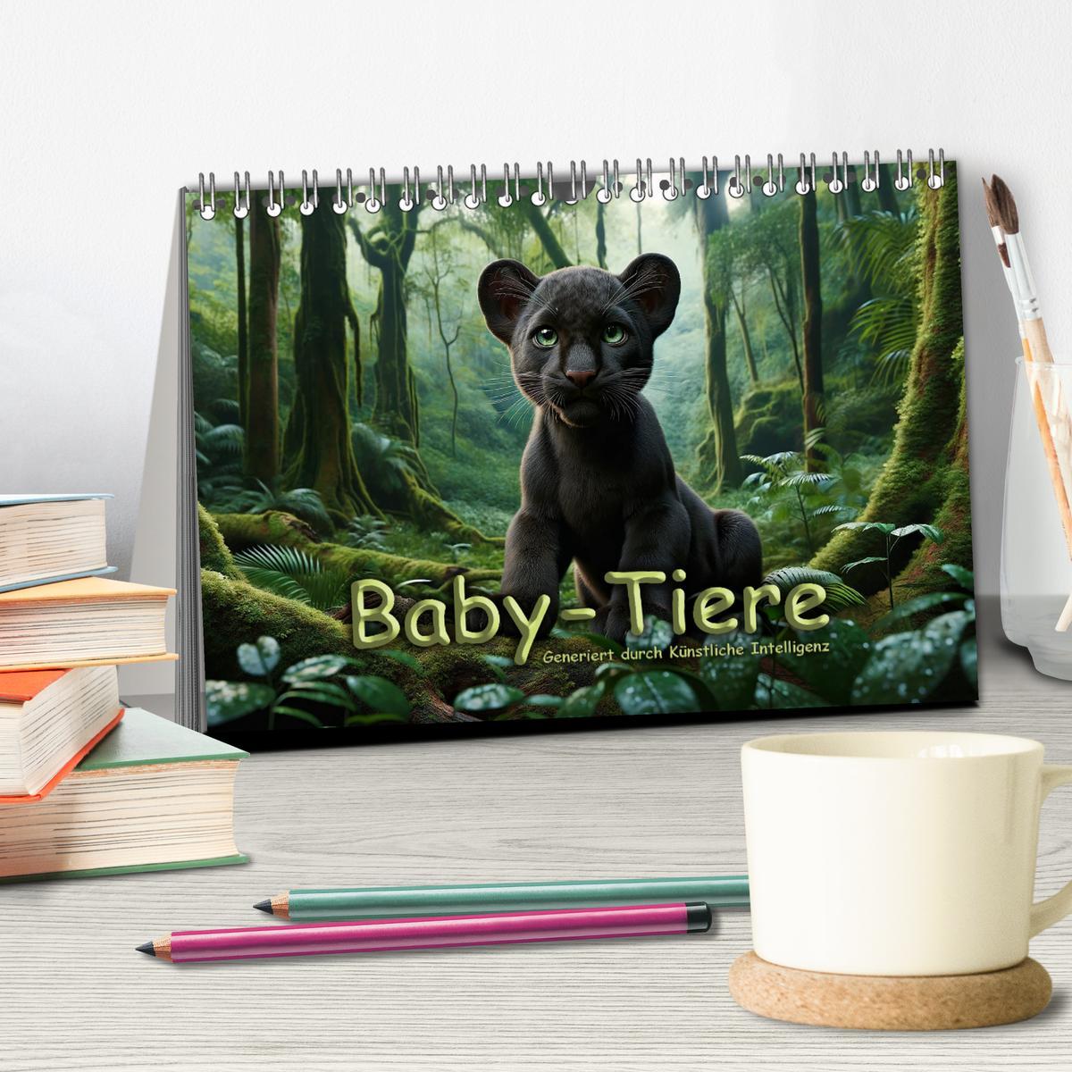 Bild: 9783383766633 | Baby-Tiere (Tischkalender 2025 DIN A5 quer), CALVENDO Monatskalender