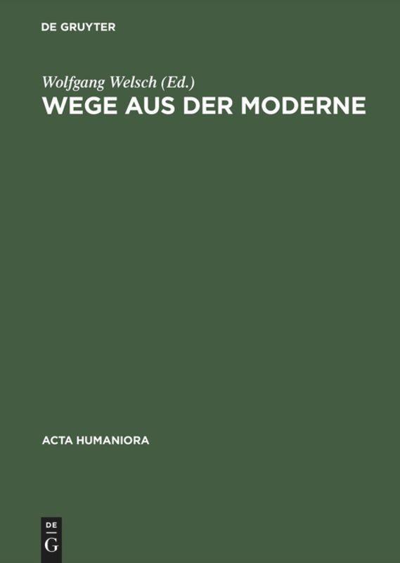 Cover: 9783050027890 | Wege aus der Moderne | Schlüsseltexte der Postmoderne-Diskussion