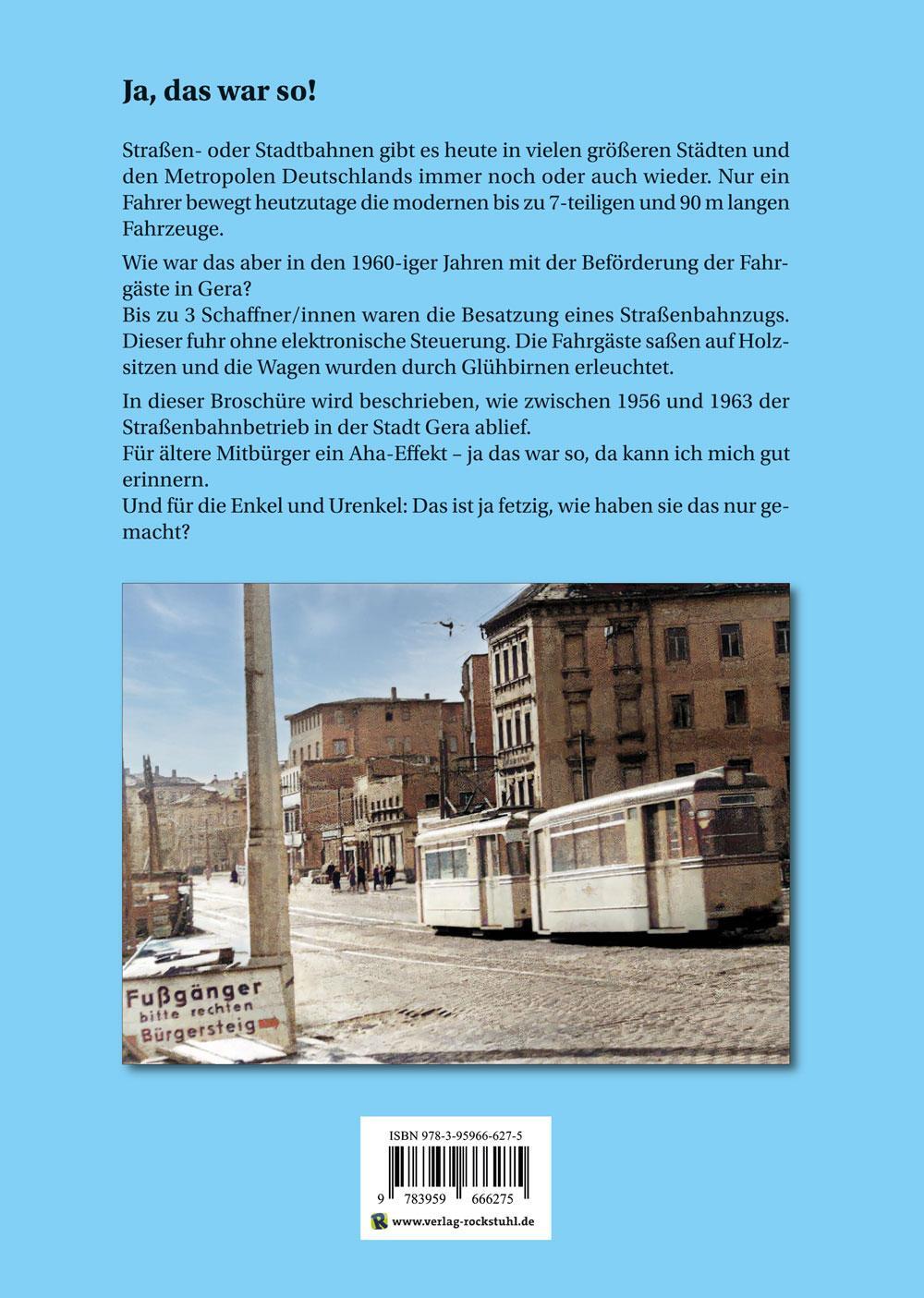 Rückseite: 9783959666275 | Der Fahrbetrieb der Geraer Straßenbahn in den 1960-iger Jahren | Buch