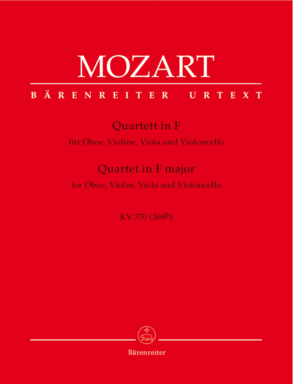 Cover: 9790006457984 | Oboe Quartet in F | for Oboe, Violin, Viola and Violoncello | Mozart