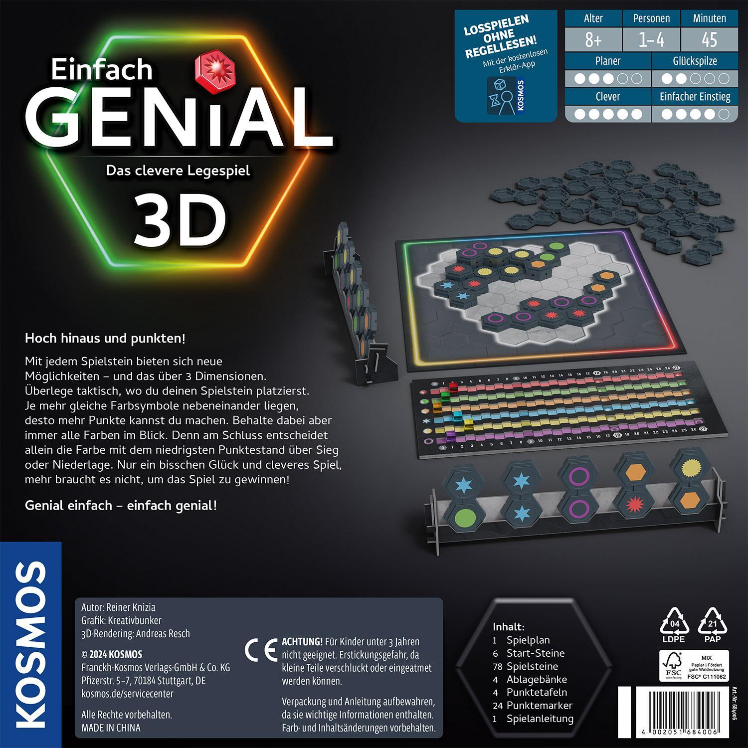 Rückseite: 4002051684006 | Einfach Genial 3D | Spiel | Reiner Knizia | Spiel | 684006 | Deutsch