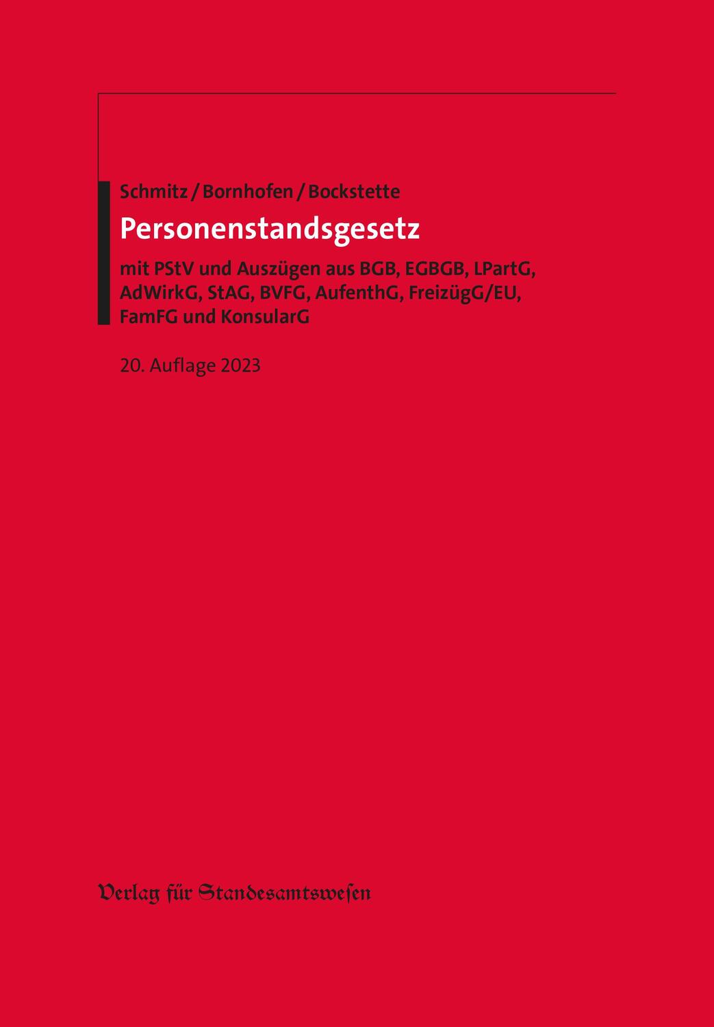 Cover: 9783801957360 | Personenstandsgesetz | Heribert Schmitz (u. a.) | Taschenbuch | 536 S.