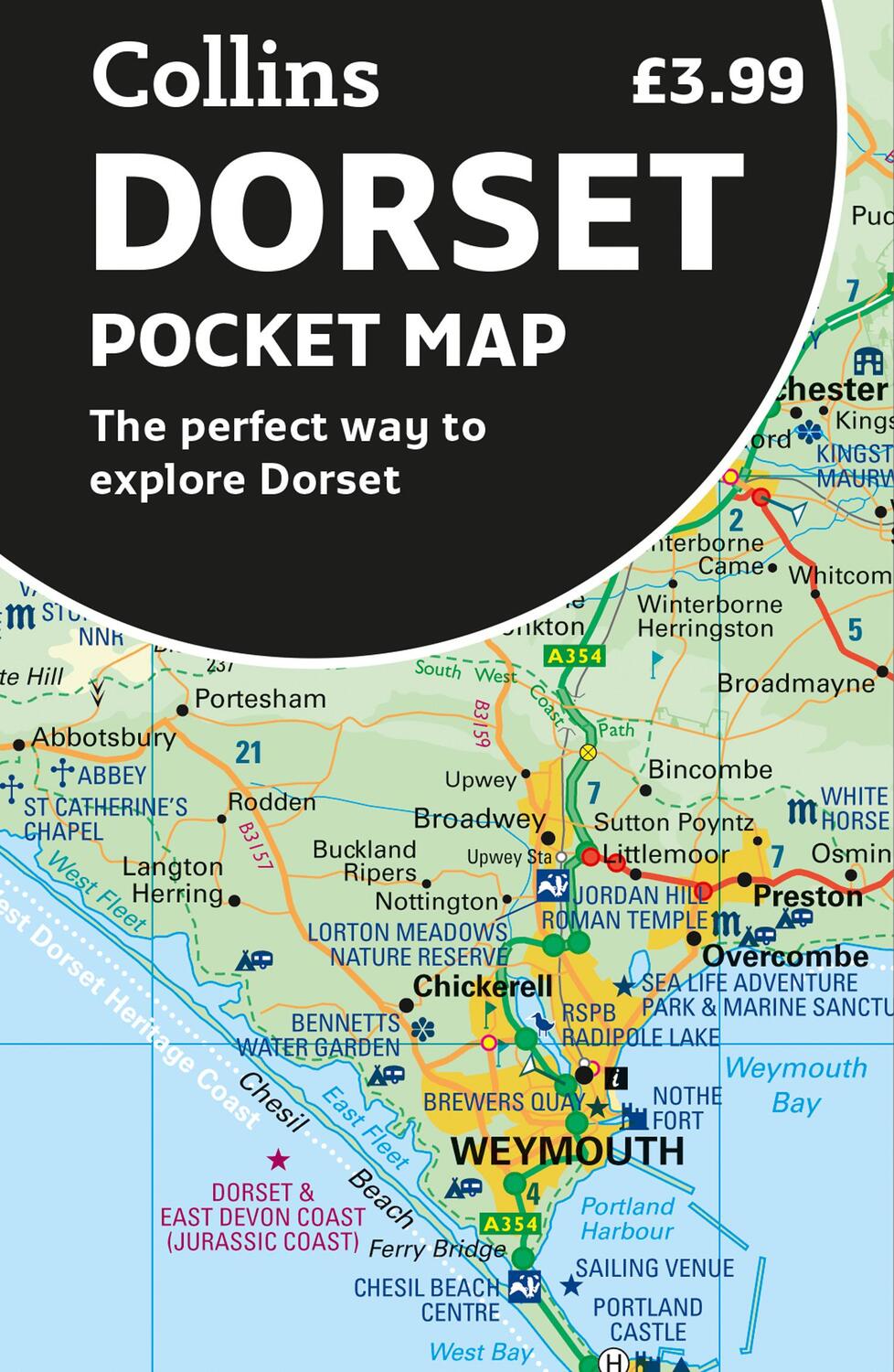 Cover: 9780008520687 | Dorset Pocket Map | The Perfect Way to Explore Dorset | Collins Maps